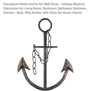 Anchor wall decor. NWOT 15"L×11.5"W